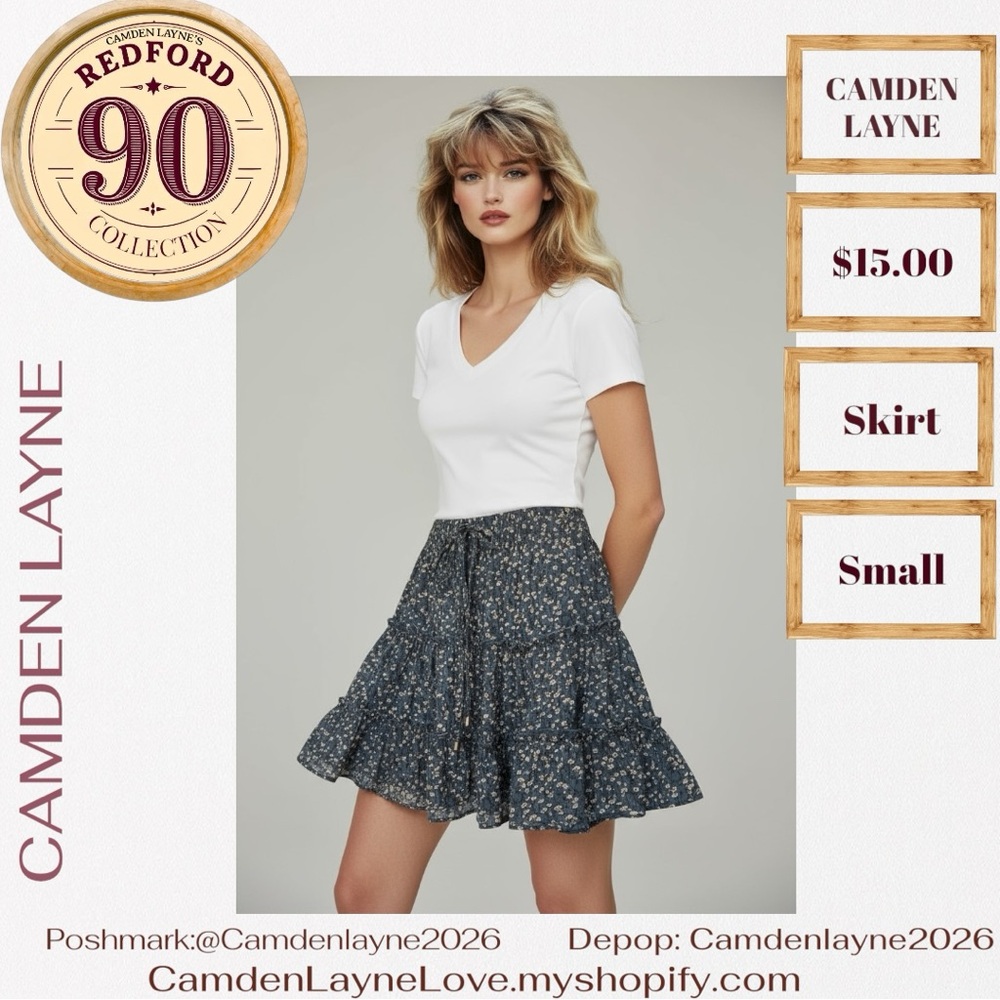 Camden Layne Blue Floral Mini Skirt